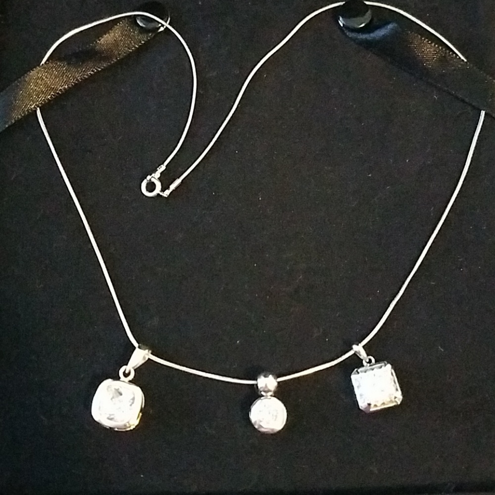 NEW Sterling Silver necklace set 3 charms NEW